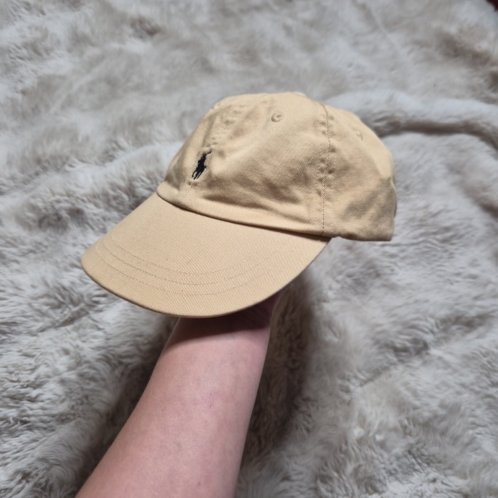 Kids Youth Polo Ralph Lauren Hat Baseball Cap Butter Yellow Unisex Cotton Spring - Picture 2 of 11